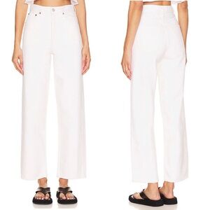 NWT Agolde Ren Jean White Wash 28 cropped wide leg